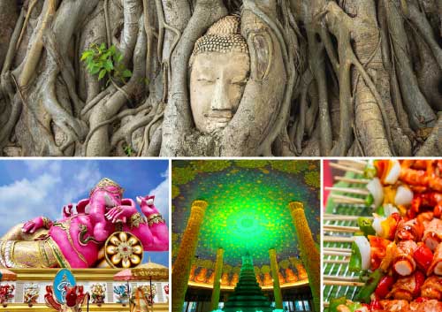 世界遺産アユタヤ+象乗り体験+ピンクガネーシャ+ワット・パクナム+ジョッドフェアーズ ナイトマーケット<br />＜日本語ガイド/1日/昼食付き＞